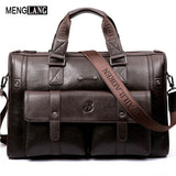 Man Bag Leather Black Briefcase