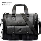 Man Bag Leather Black Briefcase