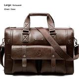 Man Bag Leather Black Briefcase