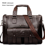 Man Bag Leather Black Briefcase