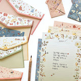 Finely Flower Stationery Set/1 set=(4 sheet letter paper+2 pcs envelopes)