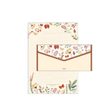 Finely Flower Stationery Set/1 set=(4 sheet letter paper+2 pcs envelopes)