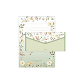Finely Flower Stationery Set/1 set=(4 sheet letter paper+2 pcs envelopes)