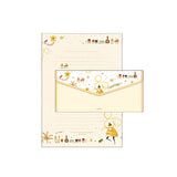Finely Flower Stationery Set/1 set=(4 sheet letter paper+2 pcs envelopes)