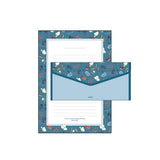Finely Flower Stationery Set/1 set=(4 sheet letter paper+2 pcs envelopes)
