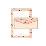 Finely Flower Stationery Set/1 set=(4 sheet letter paper+2 pcs envelopes)