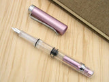 High capacity store ink Rotating piston Transparent Fountain Pen