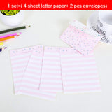 1 set=( 4 sheet letter paper+ 2 pcs envelopes) Mini flower animal Letter pad Set/set writing paper Office&School Supplie
