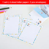 1 set=( 4 sheet letter paper+ 2 pcs envelopes) Mini flower animal Letter pad Set/set writing paper Office&School Supplie
