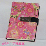 Faux Leather Diary Notebook/ Lock