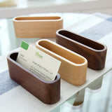 Wooden business card holders for desk