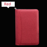 Leather Business Zipper Notebook & Calculator Binder